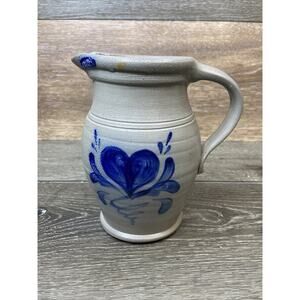 ROWE POTTERY WORKS 6.75” Tall Pitcher with Heart Design